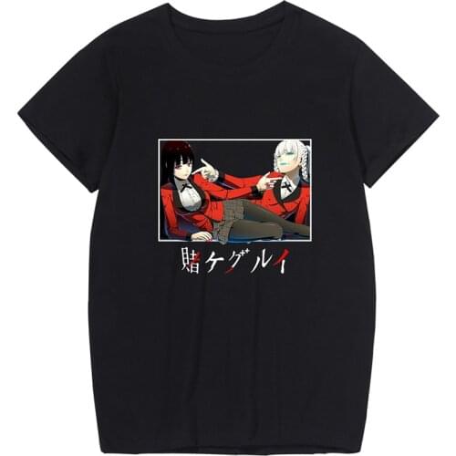 Kakegurui Cosplay Tee Japenese Fashion Anime Streetwear School Kawaii Oversized Crewneck Unisex 2021 Summer Solid Top T-shirt