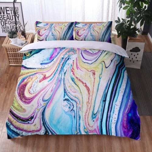 Colorful Flow Marble Bedding Set Art Texture 3d Print Duvet Cover Sets Comforter Bed Linen Twin Queen King Single Size Luxury