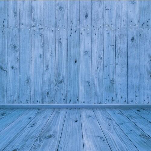 Laeacco Blue Color Wooden Wall Floor Child Photozone Photocall Photographic Background Photo Backdrop Photocall Photo Studio