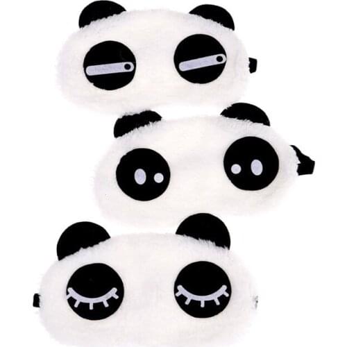 Cute Face White Panda Eye Mask Eyeshade Shading Sleep Cotton Goggles Eye Mask Sleep Mask Eye Cover Health Care
