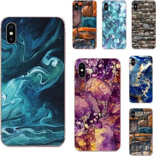 For HTC U11 Life Capa U11 Plus U 11 U12 Life Soft Silicone Phone Case Cover Turquoise Stone Marble Background Design