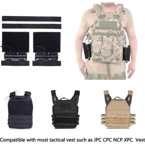 Tactical Quick Release Buckle Set Edc Arisoft Single Point Molle Buckle Set With Hook And Loop Fastener For JPC CPC NCP XPC VEST