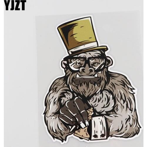 YJZT 12.5CM*16.3CM Interesting Fitness Gorilla Car Decal PVC Sticker 12A-0036