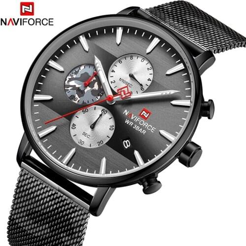 NAVIFORCE Top Watch Mens Brand Luxury Fashion Quartz Men Watches Waterproof Sport Camouflage Wrist Watch Clock Relogio Masculino
