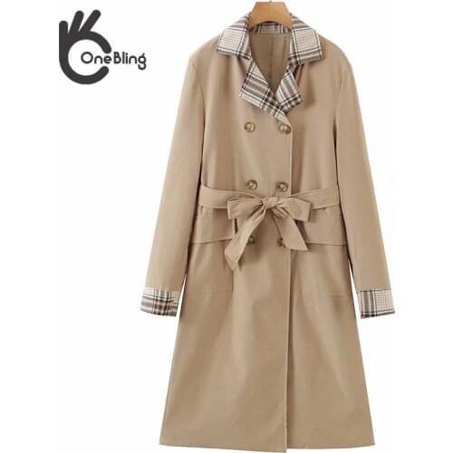 Женские двубортные тренчи ONEBLING China At AliExpress