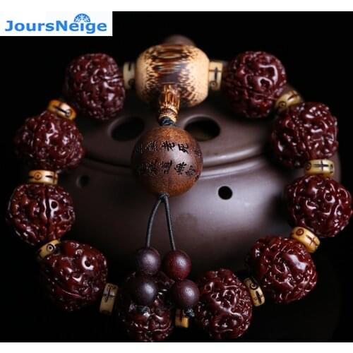 Wholesale Big King Kong Natural Bodhi Bracelets 18mm Beads With Pendant Hand String Lucky for Women Men Prayer Japa Jewelry