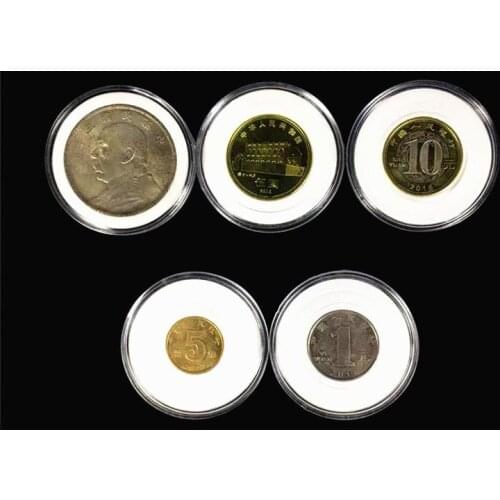 100pcs Clear Round 46mm Direct Fit Airtight Coin Capsules Holder Display Storage Case With EVA Gasket Pad Ring 16-40mm