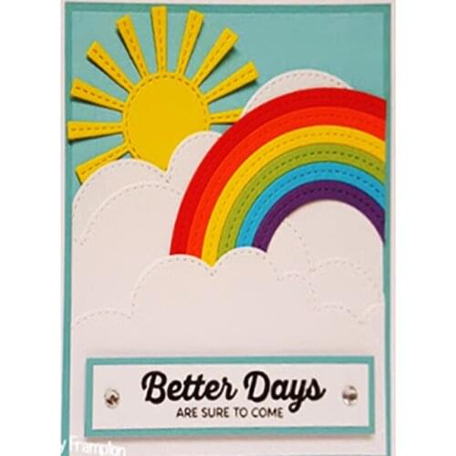 Rainbow sunshine cloudy Etching metal cutting die carbon steel die for DIY Scrapbooking/Card Making/Fun Decoration Supplies