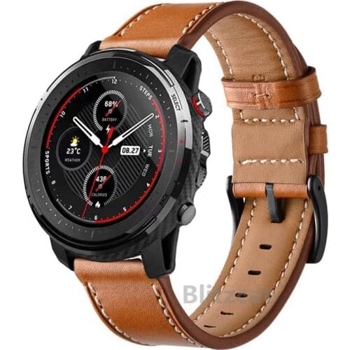 Watchbands Genuine Leather Watch Band Strap for Xiaomi Huami Amazfit Stratos 3 2 2S pace Replacement Wrist band strap new