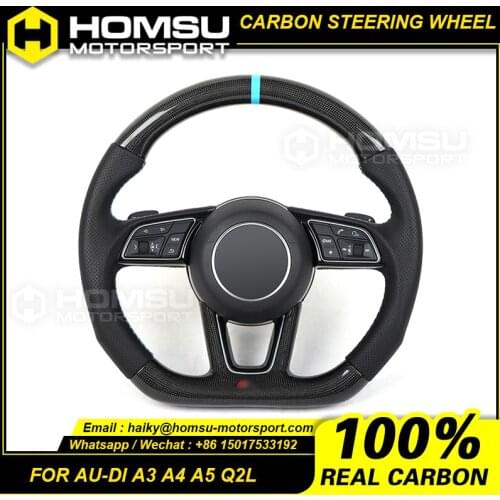 Customize car steering wheel alcantar a led available carbon fiber car steering wheel for audi 2017-2020 A3 A4 A5 Q2L
