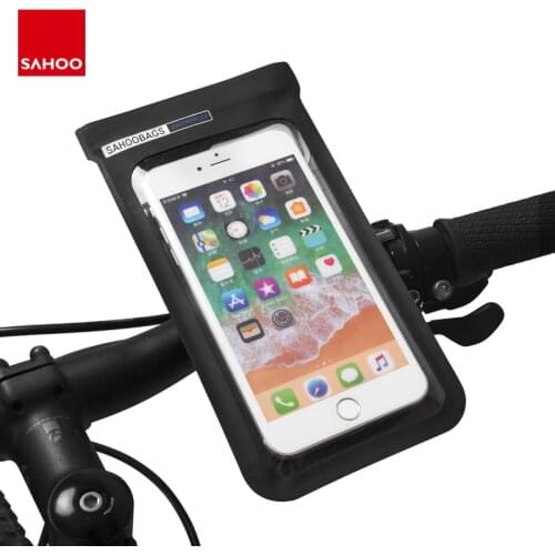 Sahoo 111362-SA Universal Full Waterproof Cycling Bicycle Bike Handlebar 6.5in Mobile Phone Holder Mount Cell Phone Case Dry Bag