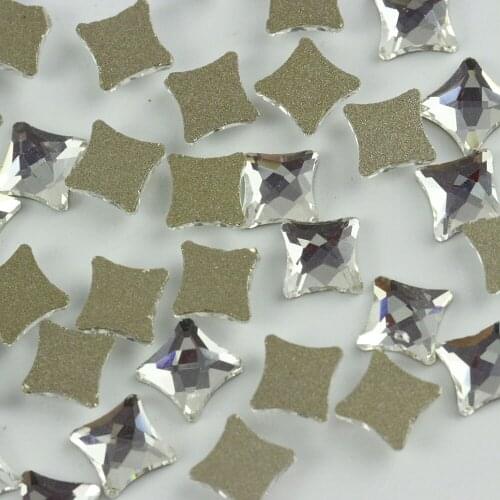 Dart Shape Glue-on Rhinestones Clear Glass Flatback Crystal Stones for Clothes Bags Accessaries Decoration