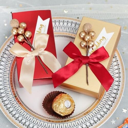 Wedding candy box European-style creative wedding supplies, Western-style gift, rectangular golden candy box