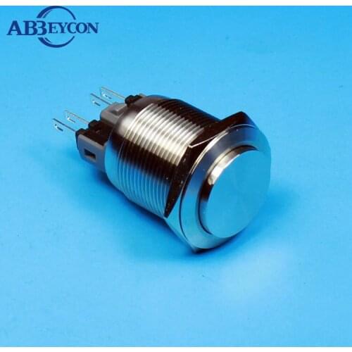 TY 2224F 22mm stainless steel IP67 waterproof push button switch momentary high flat