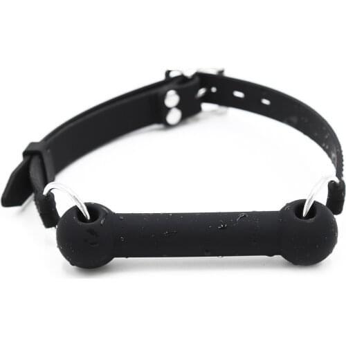 Solid Leather Harness Mouth Silicone Dog Bone Ball Gag Bdsm Mouth Plug Adult Sex Toys Couples Flirting Sex Products for Women