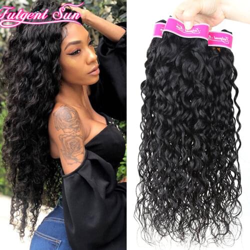 Yavida Brazilian Water Wave Human Hair Weave Bundles Unprocessed Water Wet and Wavy Human Hair Weft 8-28 Inches