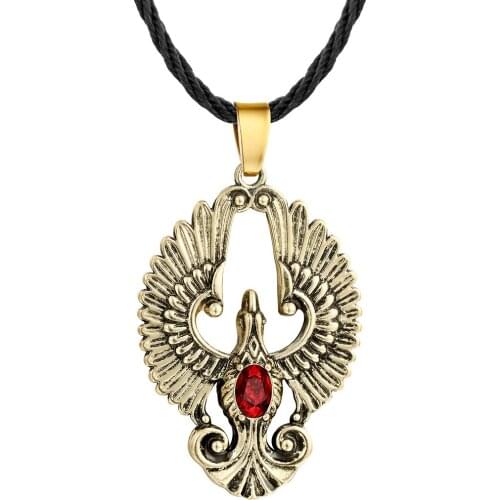 WANGAIYAO Fashion Temperament Beautiful Phoenix Artificial Ruby Pendant Ladies Elegant Temperament Slavic Necklace Valentines D