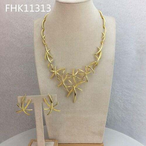 YUMINGLAI Hot Sale High Quality Italian Jewelry Set and African Popular Ladiess Evening Earrings Jewelry Sets FHK11313