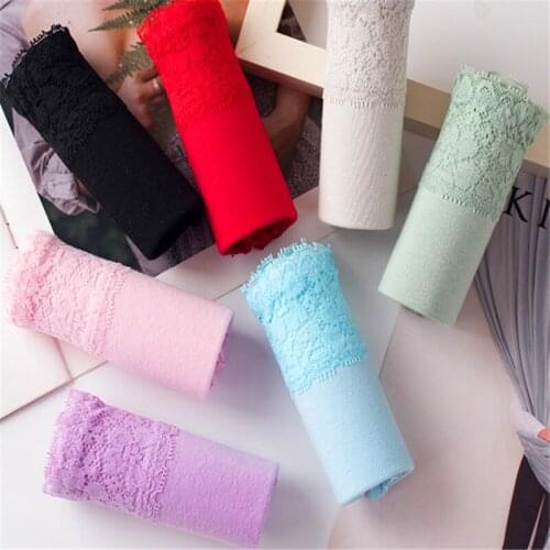 Womens underwear womens pure cotton lace medium high waist 2019 new girls triangle underwear large 037