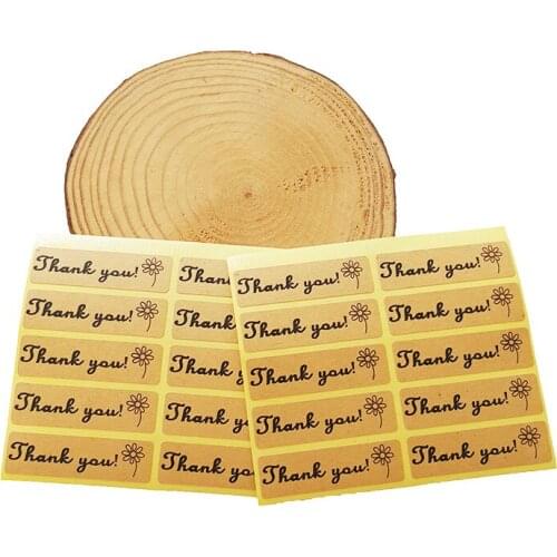 1000pcs/lot DIY Multifunction label sticker "Thank you" with flower design adhesive sealing sticker for baking homemade sticker