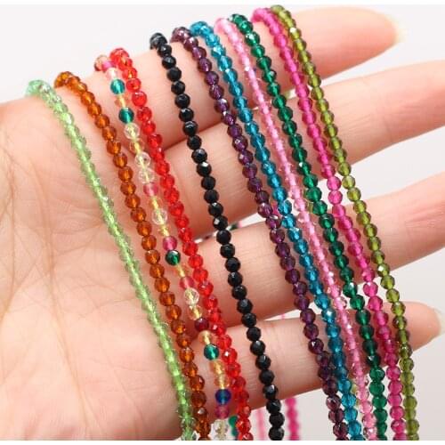Charm Glass Beads Crystal Beads Loose Gasket DIY Jewelry Making Bracelet Necklace Accessories 4mm Length 38cm