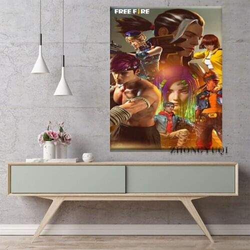 6StyleVideo Game First-person shooter free fire garena Decorative Painting Picture Wall Art Kids Room Home Decor Canvas Poster