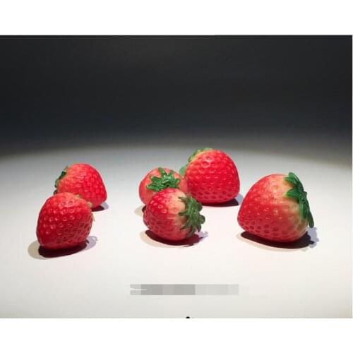 60pcs/lot 2-3cm artificial strawberry small figure toys strawberry subminiature collection toys