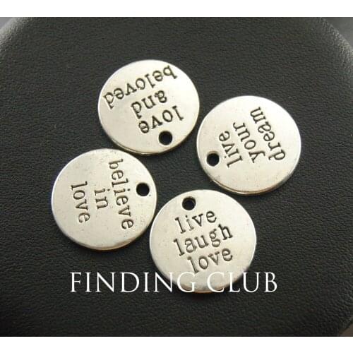 8pcs Alloy Silver Color message charms Tag Charms Bracelet Necklace Jewelry Making Handmade 20mm A707/A708/A709/A1264