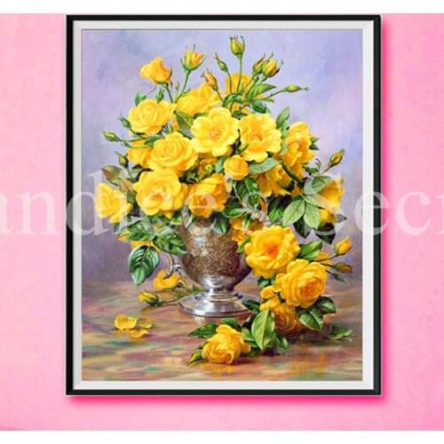 3d Diy Diamond Painting Cross Stitch Diamond Mosaic Diamond Embroidery Flowers Square Drill Full Embroidery Home Decoration