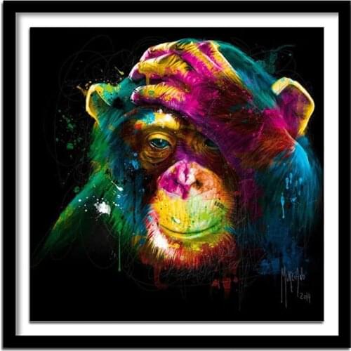 Diamant painting DIY Colour Monkey Diamond Embroidery Living Room Decor Gift Full Resin diamond round Kits Patterns