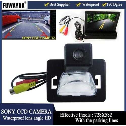 FUWAYDA SONY CCD HD Video Auto Parking Car rear-view camera 4.3 inch monitor+car Camera with parking lines for Mazda 5 2005-2010