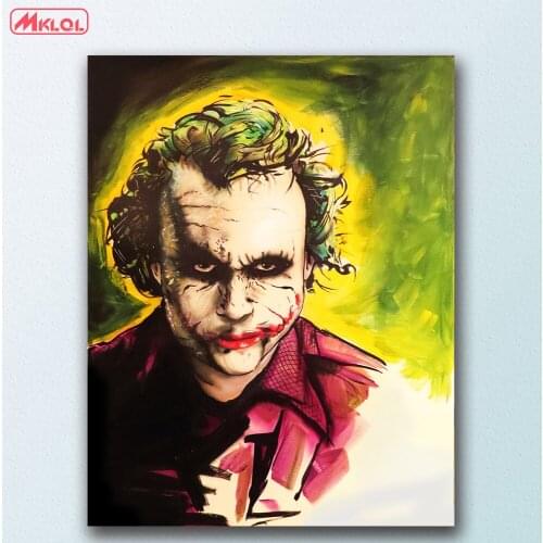 Large size wall art Joker pop art Canvas Painting For Living Room Home Decoration Oil Painting On Canvas Wall Painting Unframed