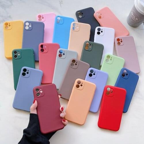 Candy Color Phone Case For iPhone 12 11 Pro Max Mini Soft TPU Back Cover For iPhone Se 2020 XR X XS 11 Pro Max 7 8 6s Plus Case