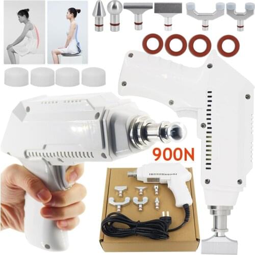 Electric Chiropractic Adjusting Tool Adjustable Intensity Therapy Instrument 900N Portable 6 Head Chiropractic Massage Gun