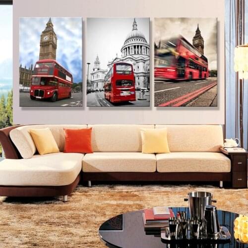 European building flowers art canvas flower decoration wall pictures for living room Modular paintings posters and prints nordic