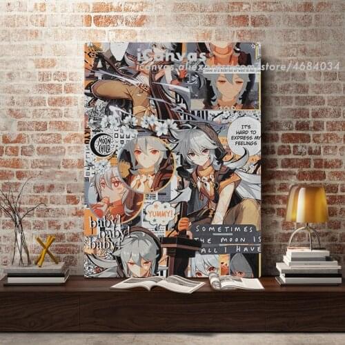 Genshin Impact Razor Collage Decoration Prints Home Decor Canvas Dorm Living Room Bedroom Painting Wall Art Poster
