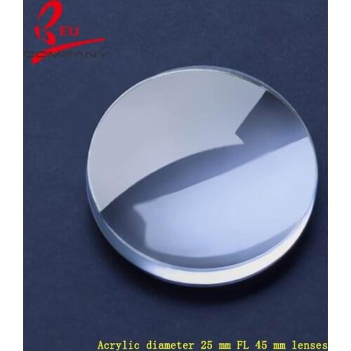 Hot sales Diameter 25mm focal length is 45mm Double -Convex acrylic google cardboard biconvex lens