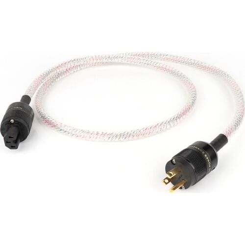 Hi-End 7N OCCsilver plated power line HIFI US AC Power Cord cable with US Plug Amplifier CD, Decoder, Power Wire ,supply line