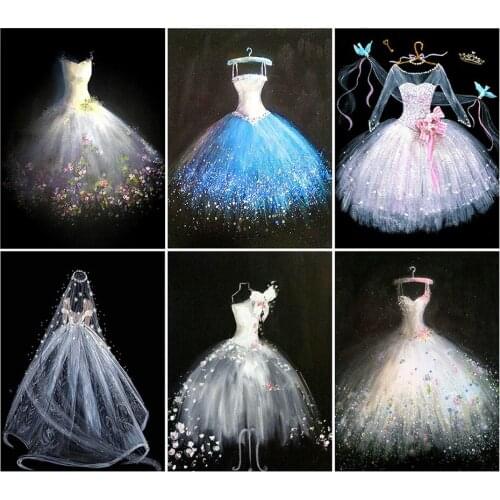 YI Bright 5D Diamond Painting Wedding Dress Full Square/Round Diamond Art Rhinestone Embroidery Mosaic Cross Stitch Home Decor