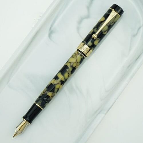 Brown Jinhao 100 Centennial Resin Fountain Pen EF/F/ 18KGP M/Bent Nib with Converter Writing Business Office Gift Ink Pen