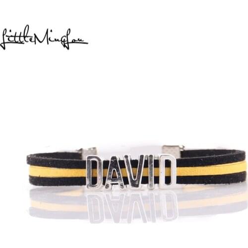Little MingLou Infinity love DAVID Bracelet heart Charm bracelets & bangles for Women men leather braid suede country jewelry