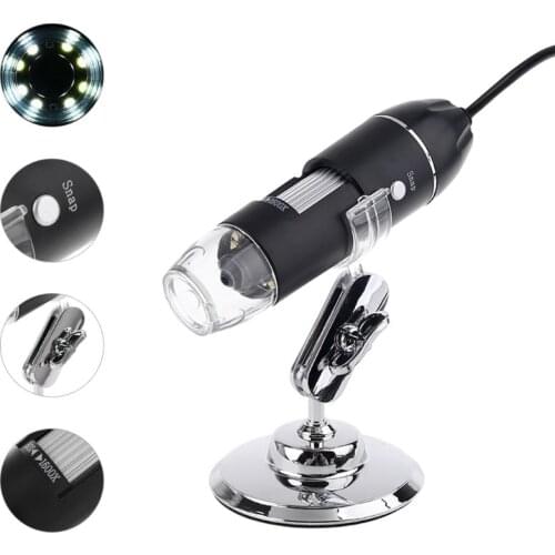 3-in-1 1600X USB Microscope OSX Windows PC Type-C Micro-USB Cell Phone Magnifier
