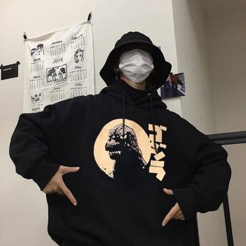 Fashion Japanese Funny Noodle Wave Printed Fleece Hoodies Men Harajuku Autumn Japan Hip Hop Casual Sweatshirts Streetwear Males