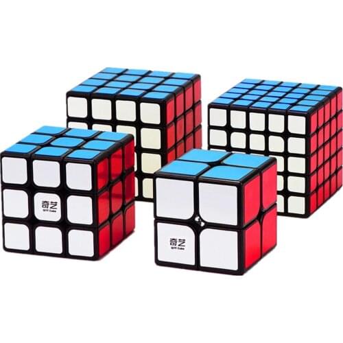 ZY-Wisdom QIYI Speed Rubix Cube Set 2x2 3x3 4x4 5x5 magic Cube Cheats Without Sticker Speed Cube Set Gift Box