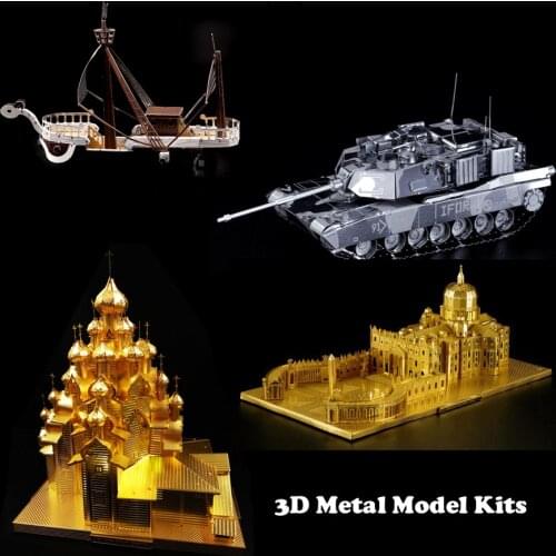 3D Metal Puzzle Model Kits st peters basilica church of the transfiguration M1 abrams tank pegasus and Going Merry for choose