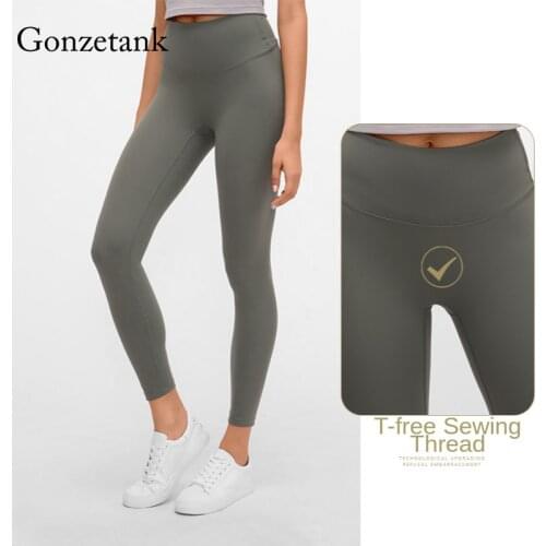 2021 Spring-Summer New Nude Yoga Pants Women No Embarrassment Line High Waist Buttocks Elastic Fitness Nine Minutes Pants