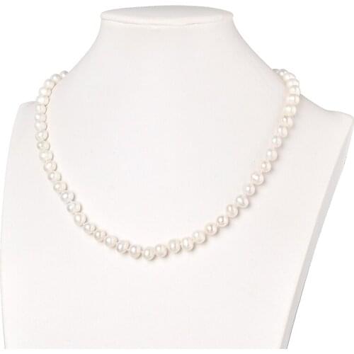 Wholesale of Natural A+ 7-8mm White Pearls Suitable for DIY Handmade Necklace 18inch and Pearls Earrings Fit Gifts 18inch H526