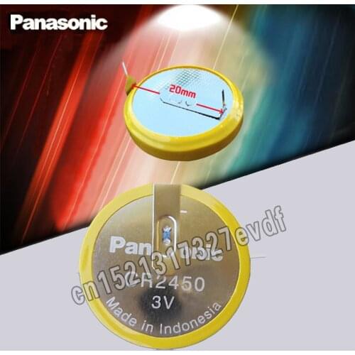 20PCS/LOT Original Panasonic CR2450 with pins 3V coin cell 2450 lithium battery