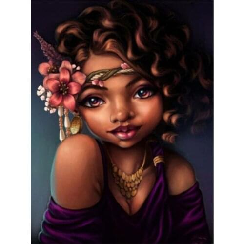 Portrait African Woman DIY Cross Stitch Embroidery 11CT Kits Craft Needlework Set Cotton Thread Printed Canvas Home Sale