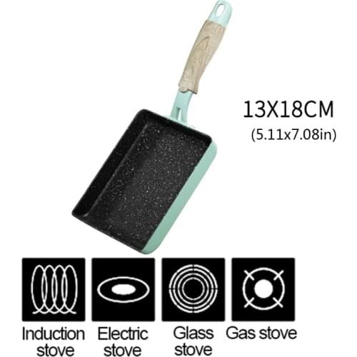 13MA Retangular Omelette Pan Tamagoyaki Egg Pan, Nonstick Maifan Stone, Anti-Scalding Handle, Japanese Style Small Frying Pan
